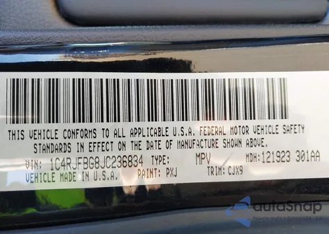 2018 Jeep Grand Cherokee Limited 4X4 from USA, damaged, VIN 1C4RJFBG8JC236834